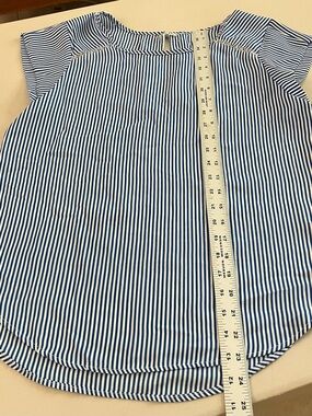 Blue & White Striped Women's Short Sleeve Top